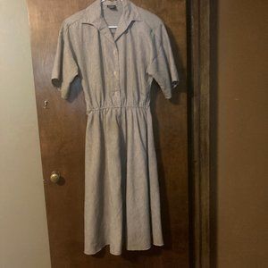 Authentic Vintage Brown Pinstripe Shirt Dress